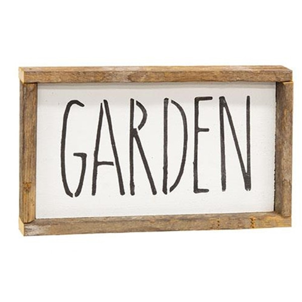 Garden Stenciled Rustic Wood Framed Sign G22214 By CWI Gifts