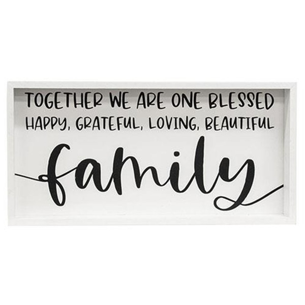 *Together We Are One Blessed Family Framed Box Sign G35738 By CWI Gifts