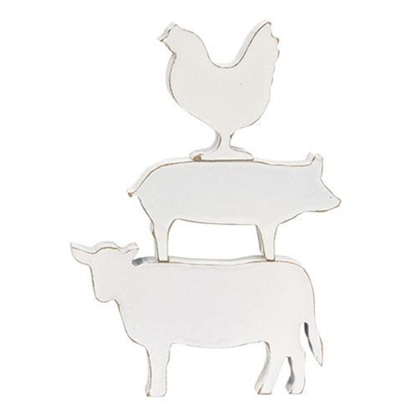3/Set Farm Animal Stacking Sitters G35870 By CWI Gifts