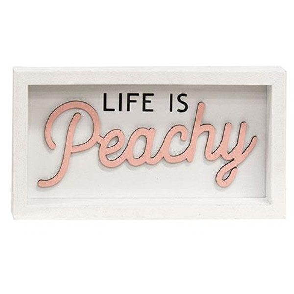 Life Is Peachy Box Sign G35886 By CWI Gifts