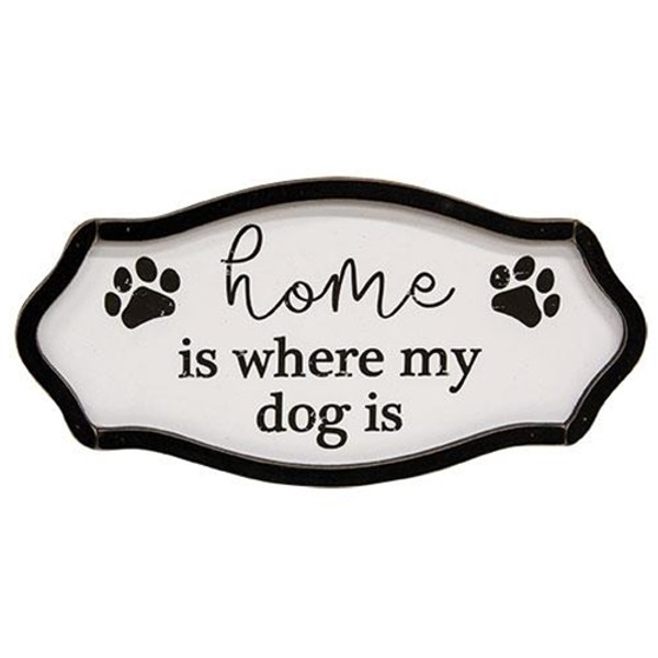 *Home Is Where My Dog Is Distressed Pawprint Sign G35976 By CWI Gifts