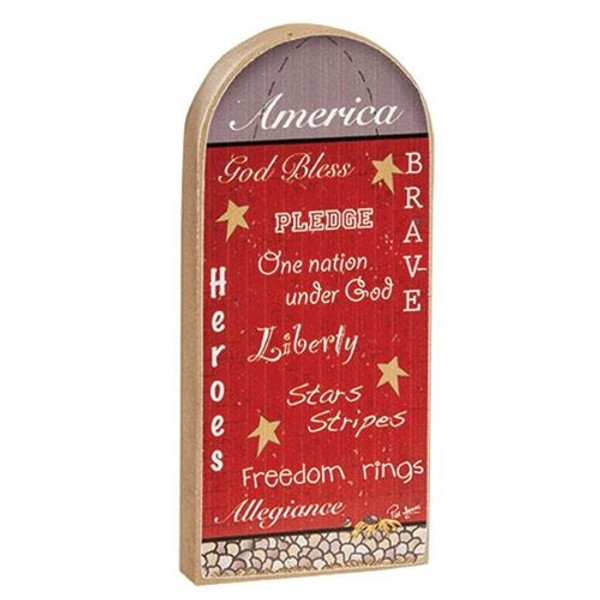 *Patriotic Words Chunky Silo Sitter G36109 By CWI Gifts