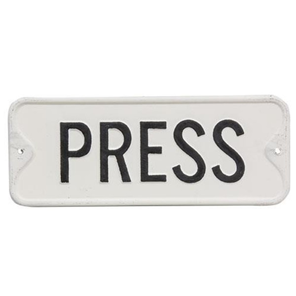 *Press Farmhouse Metal Sign G65204 By CWI Gifts