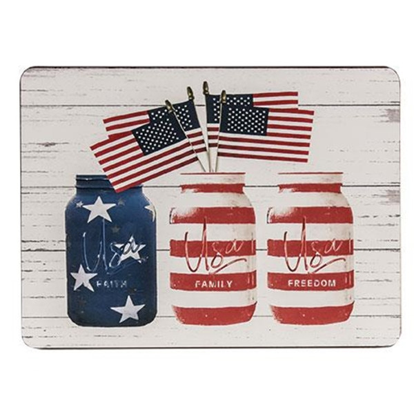 Canning Jar American Flag Rustic Metal Sign G65212 By CWI Gifts