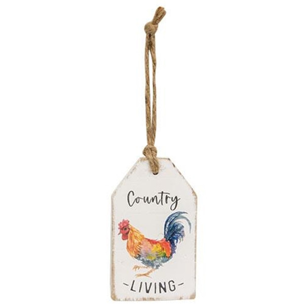 *Country Living Rooster Wood Tag G65213 By CWI Gifts