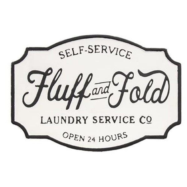 Fluff And Fold Laundry Co. Farmhouse Metal Sign G65217 By CWI Gifts