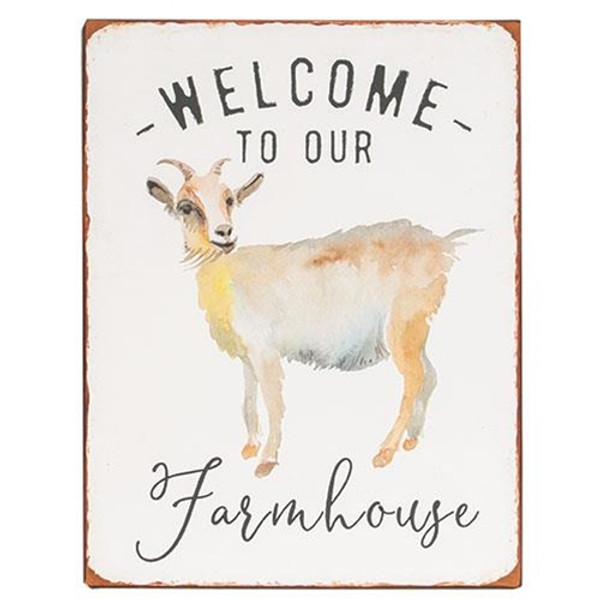 Welcome To Our Farmhouse Distressed Metal Sign G65260 By CWI Gifts