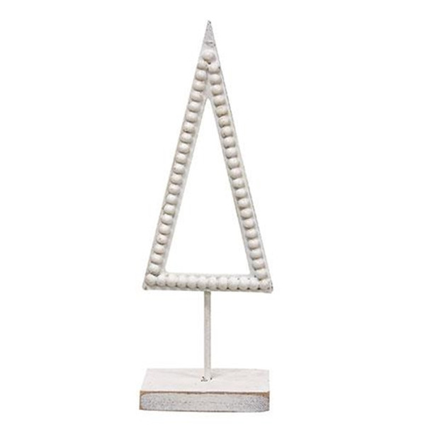 CWI Gifts GMBF3015 Shabby Chic Beaded Christmas Tree on Base 14.25"