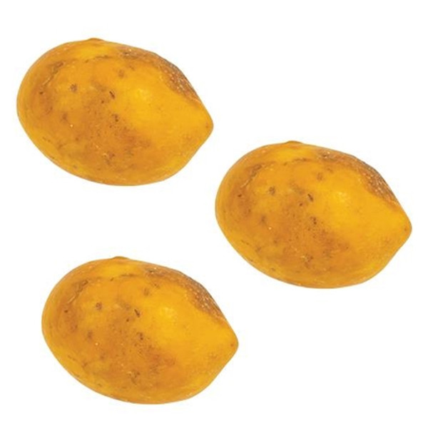 *3/Set Beeswax Dipped Papier Mache Lemons GRJ903 By CWI Gifts