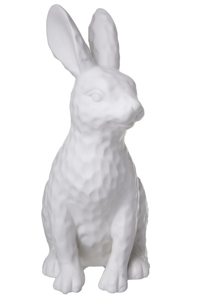 Ceramic Sitting Rabbit Figurine With Pressed Dotted Design Body Matte Finish White (Pack Of 6) 10936 By Urban Trends