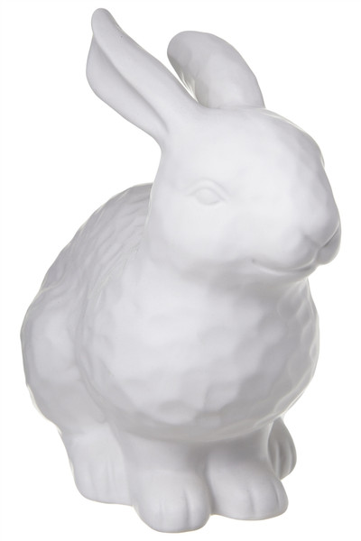 Ceramic Rabbit Figurine In Docking Position With Pressed Dotted Design Body Matte Finish White (Pack Of 6) 10937 By Urban Trends
