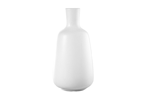 Ceramic Round Bellied Vase With Short Neck Design Matte Finish White (Pack Of 4) 11098 By Urban Trends