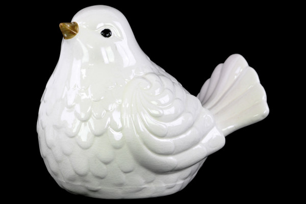 Porcelain Bird Figurine Lg Gloss Finish White (Pack Of 2) 12926 By Urban Trends