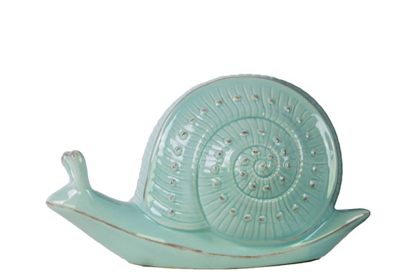 Ceramic Snail Figurine Sm Gloss Finish Blue (Pack Of 4) 13016 By Urban Trends