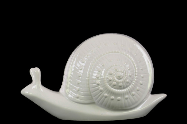 Ceramic Snail Figurine Sm Gloss Finish White (Pack Of 4) 13017 By Urban Trends
