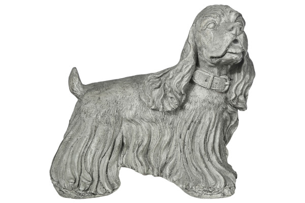 Fiberstone Dinmont Terrier Dog Figurine In Standing Position And Head Looking Rightside Distressed Finish Gray (Pack Of 2) 23481 By Urban Trends
