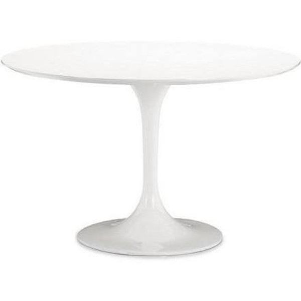 36" White Fiberglass Tulip Lippa Dining Table FMI1149 by FineMod C&M10