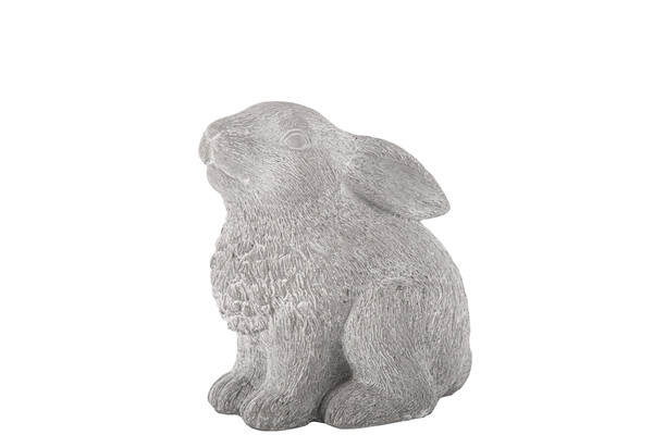 Cement Sitting Bunny Figurine Facing Upward Figurine Washed Concrete Finish Gray (Pack Of 6) 28217 By Urban Trends