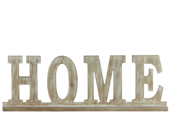 Wood Alphabet Decor "Home" On Base Weathered Finish Beige (Pack Of 6) 32362 By Urban Trends