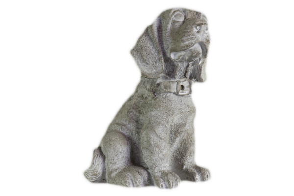 Cement Sitting Beagle Dog Figurine With Collar Concrete Finish Gray (Pack Of 4) 35747 By Urban Trends