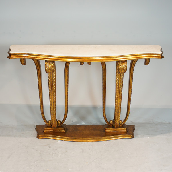 34580NF9/C Vintage Console Table Plume Cream Marble