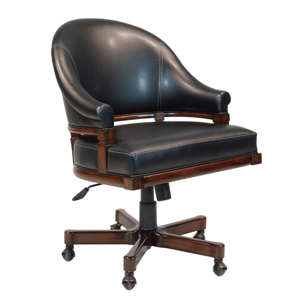 34607EM/black leather Vintage Swivel Chair Riga Leather Em