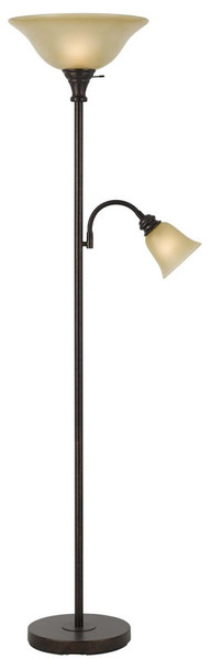 BO-2391TR-RU Metal Torchier Lamp With Reading Lamp by Calighting