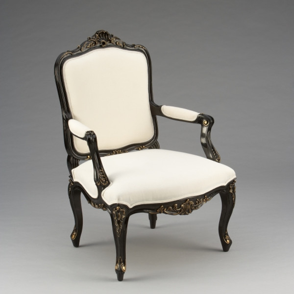 33448GEBN Vintage French Arm Chair Penninsula Ebn