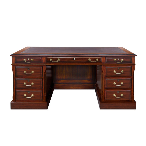 31903NA/EM-3BR Vintage Desk, Office W/Leather Em