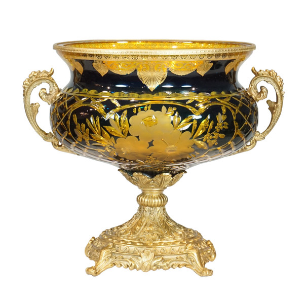 DT0511B Vintage French Cut Glass Vase