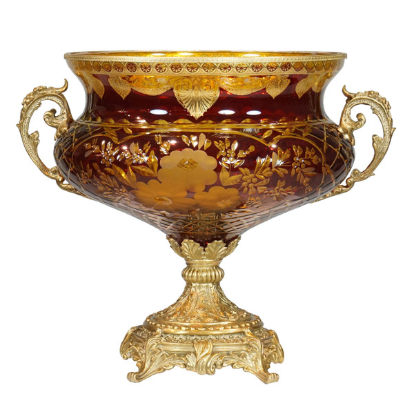 DT0515R Vintage French Cut Glass Vase