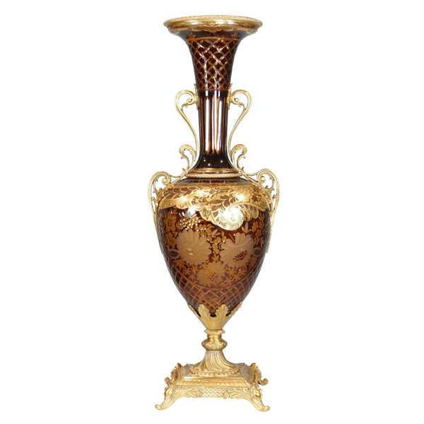 DT0532R Vintage French Cut Glass Vase