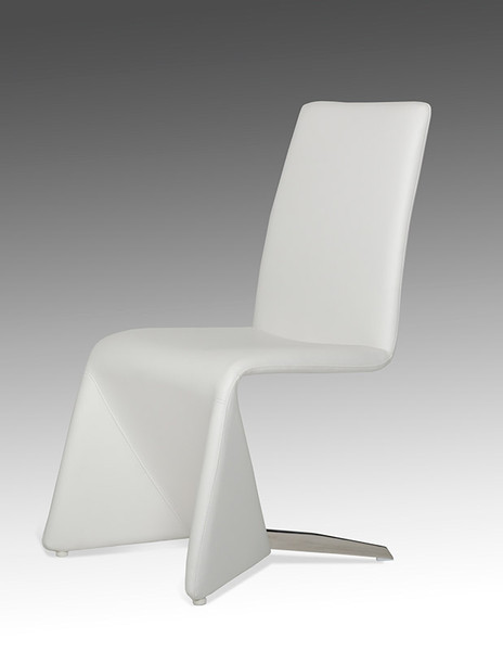 Set Of Two White Contemporary Faux Leather Dining Chairs 284250 By Homeroots