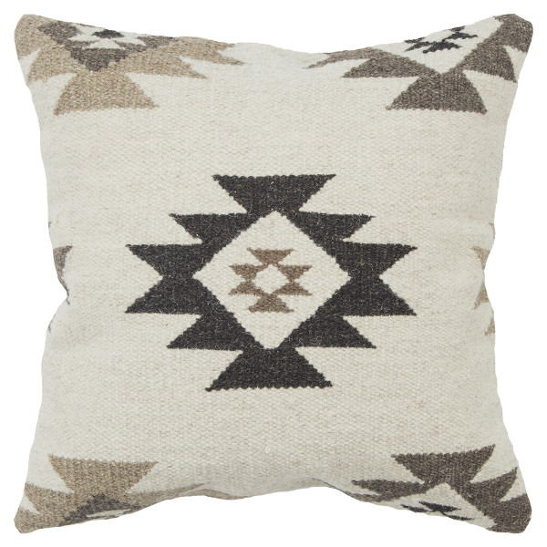 Cream Beige Classic Ikat Pattern Throw Pillow 403327 By Homeroots