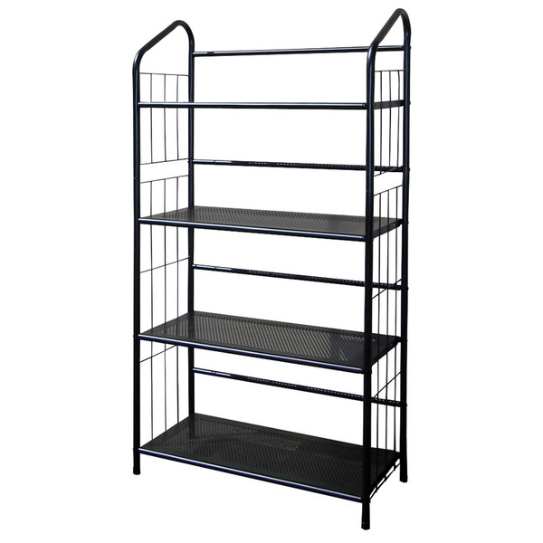 Black Four Shelf Metal Standing Book Shelf 469089 By Homeroots