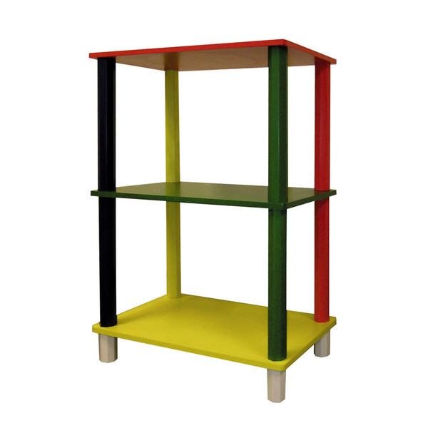 Red Yellow Green Primary Three Tier Shelf 469094 By Homeroots