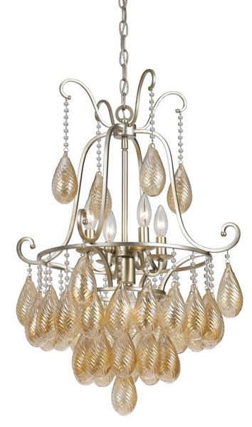FX-3591-5 5 Light Marion Glass Chandelier by Calighting