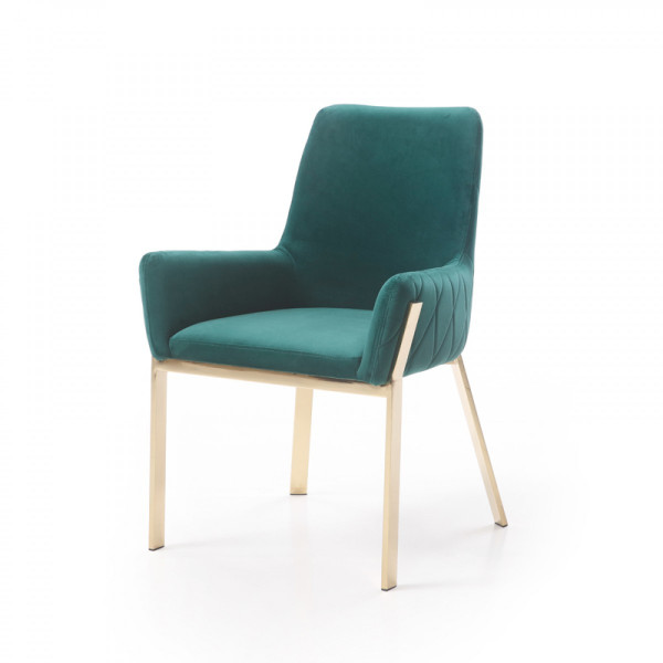 Green Velvet Gold Dining Chair 472165 By Homeroots