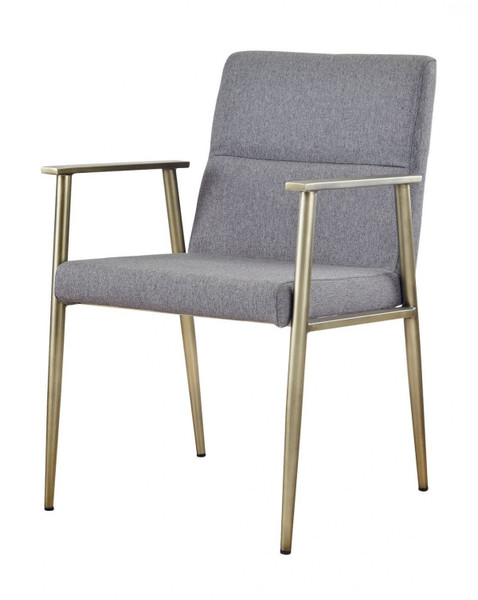 Gray Antique Brass Contemporary Dining Chair 472225 By Homeroots