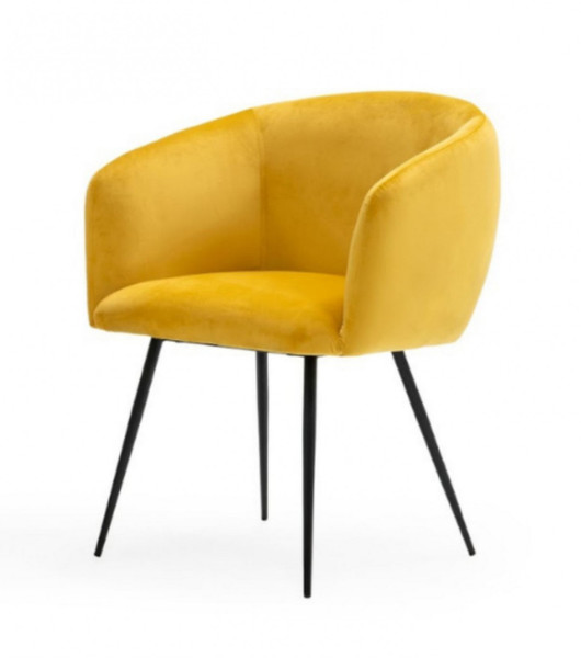 Yellow Velvet Modern Dining Chair 472240 By Homeroots