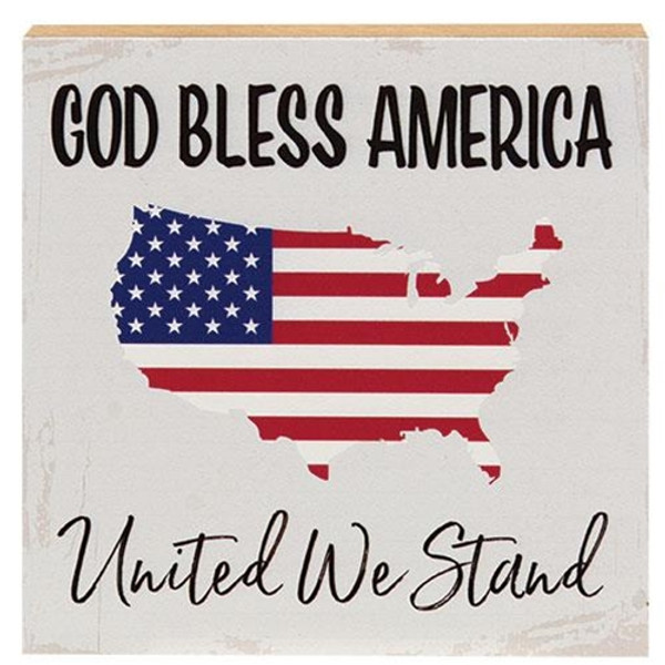 *God Bless America Usa Map Block G22931 By CWI Gifts