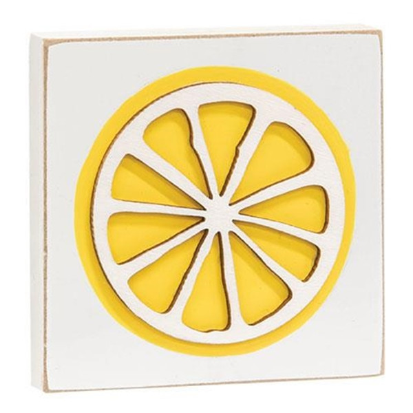 Lemon Icon Square Block G36051 By CWI Gifts