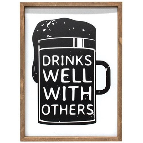 *Drinks Well With Others Framed Sign G36303 By CWI Gifts
