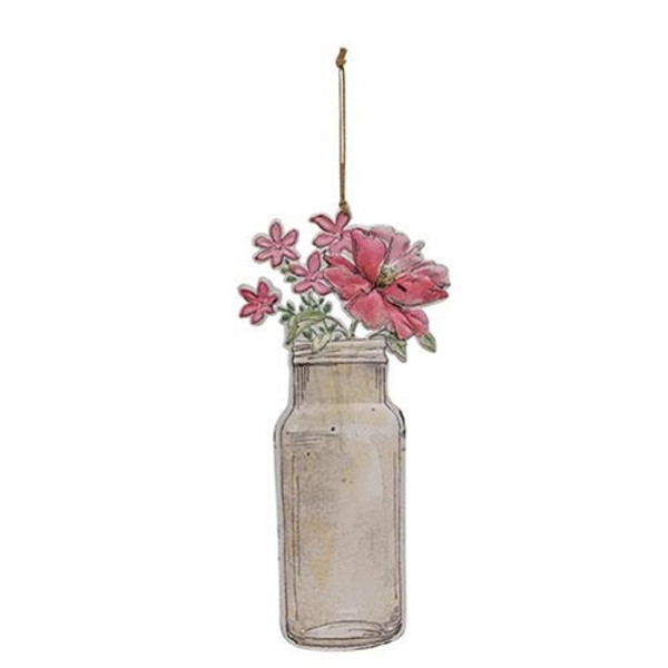 *Floral Vase Metal Hanging Sign G60419 By CWI Gifts