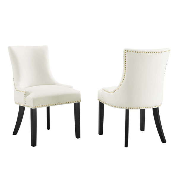 Modway Marquis Performance Velvet Dining Chairs - Set Of 2 - White EEI-5010-WHI
