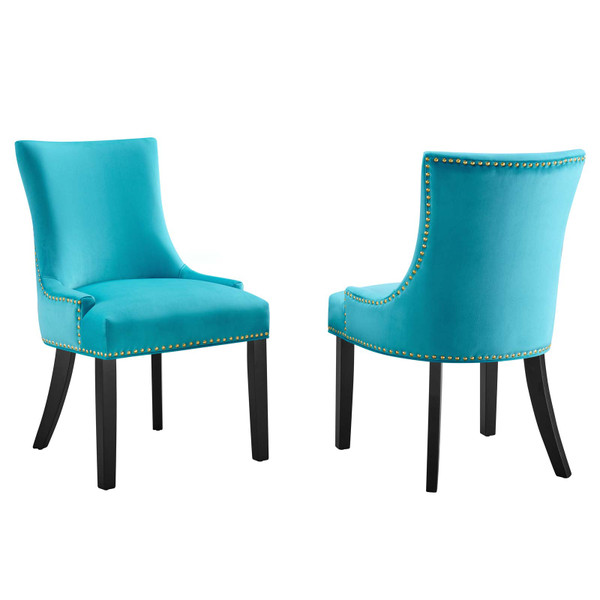 Modway Marquis Performance Velvet Dining Chairs - Set Of 2 - Blue EEI-5010-BLU