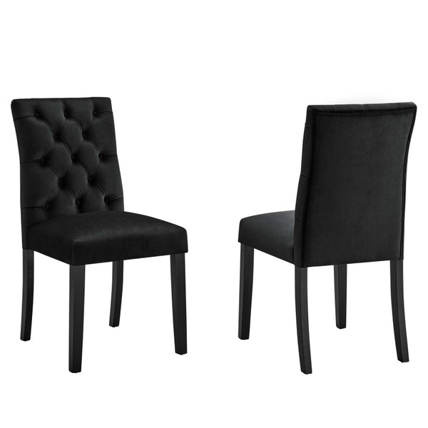 Modway Duchess Performance Velvet Dining Chairs - Set Of 2 - Black EEI-5011-BLK