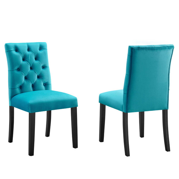 Modway Duchess Performance Velvet Dining Chairs - Set Of 2 - Blue EEI-5011-BLU
