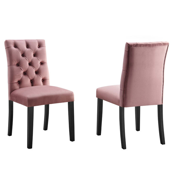Modway Duchess Performance Velvet Dining Chairs - Set Of 2 - Dusty Rose EEI-5011-DUS