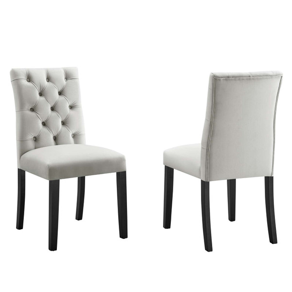 Modway Duchess Performance Velvet Dining Chairs - Set Of 2 - Light Gray EEI-5011-LGR